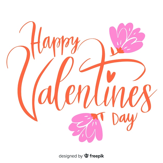 Free vector happy valentine's day lettering