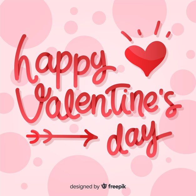 Free vector happy valentine's day lettering