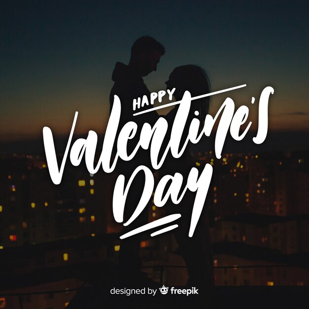 Vettore gratuito felice giorno di san valentino lettering