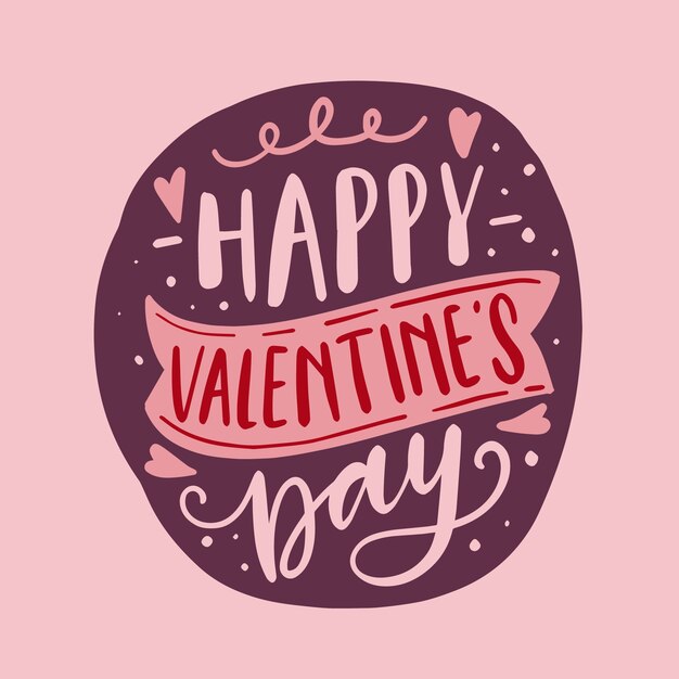 Happy valentine's day lettering