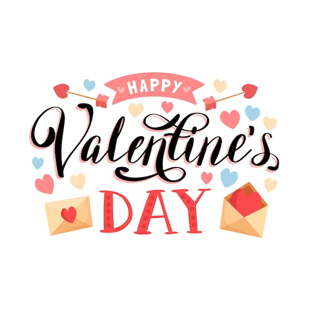 Free vector happy valentine's day lettering