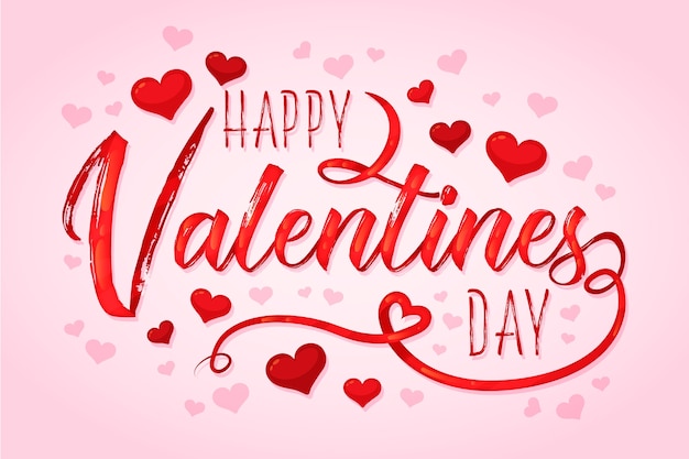 Free vector happy valentine's day lettering