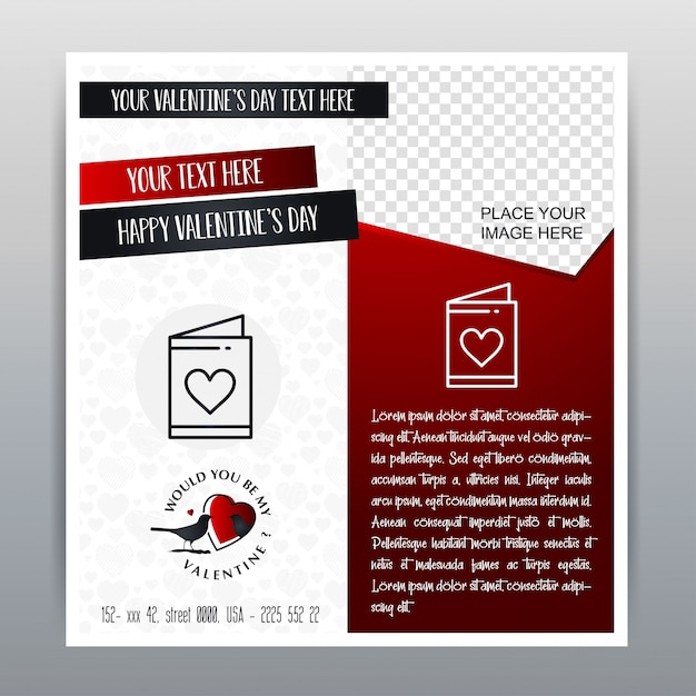 Happy valentine's day red icon vertical banner red background. vector illustration