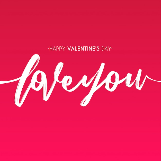 Free vector happy valentine's day with hand draw love text