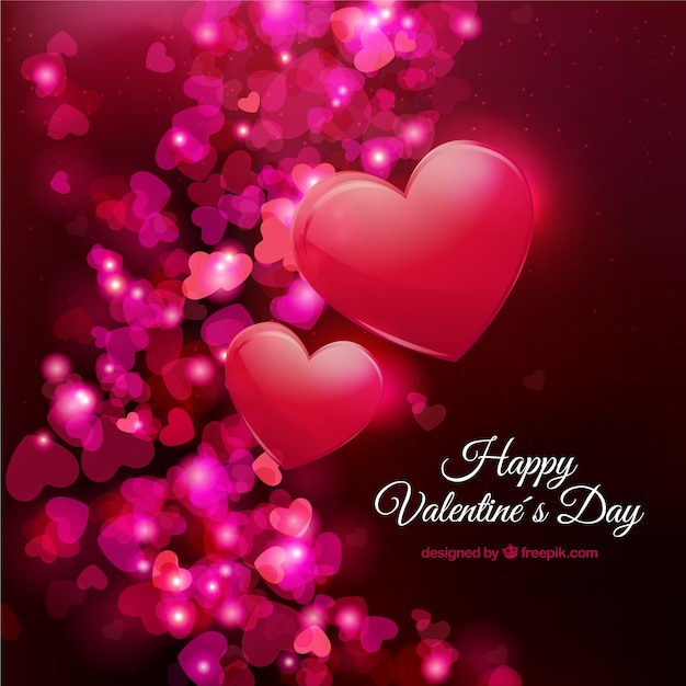 Happy Valentine's with hearts