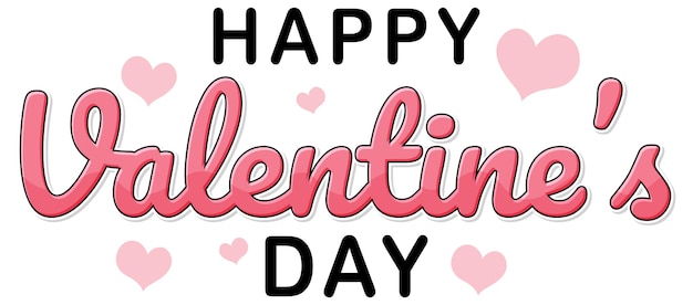 Vettore gratuito happy valentine39s day banner con cuore rosa