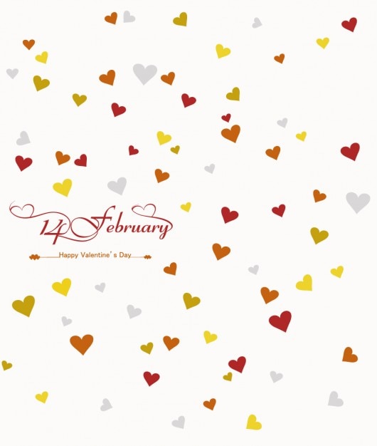 Beautiful Happy Valentines Card with Hearts Background