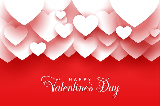 Free vector happy valentines day 3d hearts red background