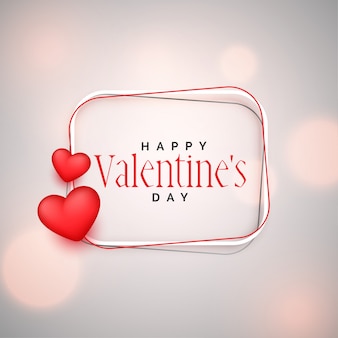 Happy valentines day background with 3d hearts