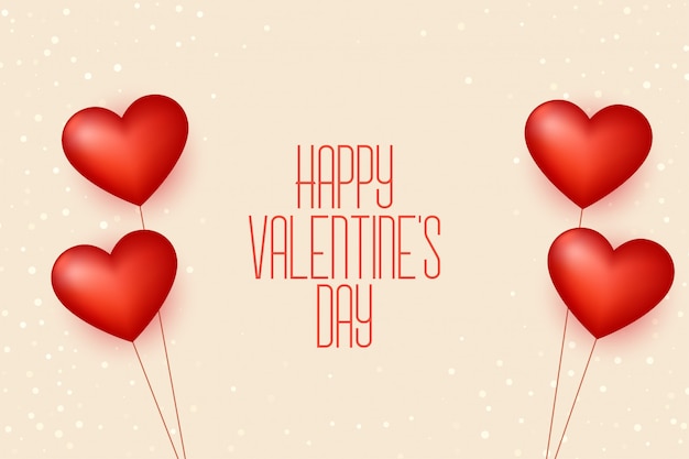 Happy valentines day balloon hearts background