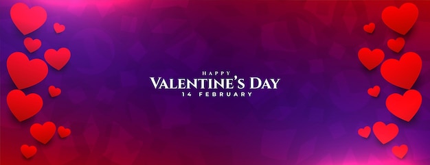 Happy valentines day banner with glowing light effect