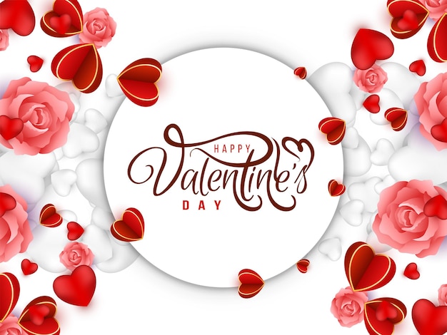 Happy Valentines day beautiful greeting card design vector