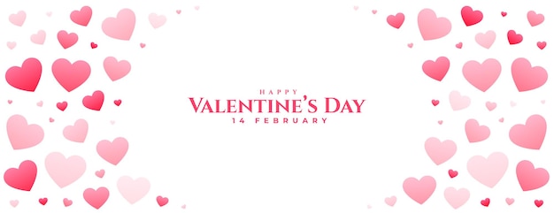 Felice giorno di san valentino bellissimi cuori banner design