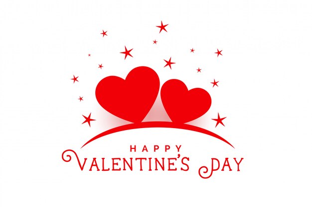 Happy valentines day beautiful hearts and stars background