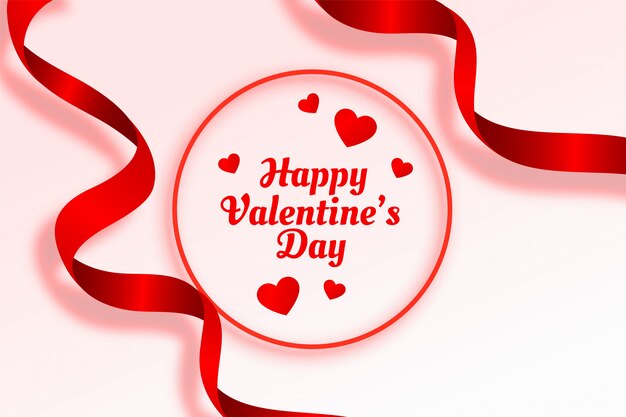 Happy valentines day beautiful ribbon and hearts background