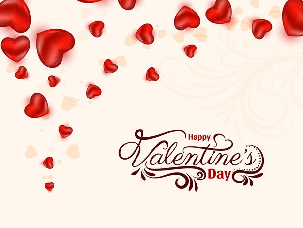 Happy Valentines day beautiful romantic background design vector
