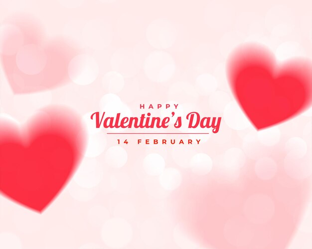 Happy valentines day blur hearts beautiful