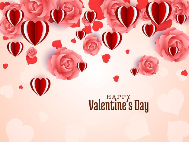 Happy Valentines day celebration background with hearts vector