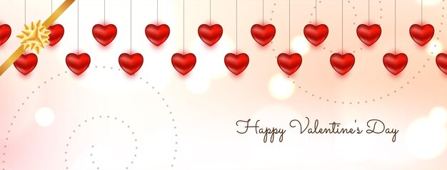 Happy Valentines day celebration decorative love banner design vector