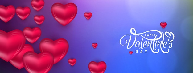 Vettore gratuito felice giorno di san valentino celebrazione saluto banner design vettoriale