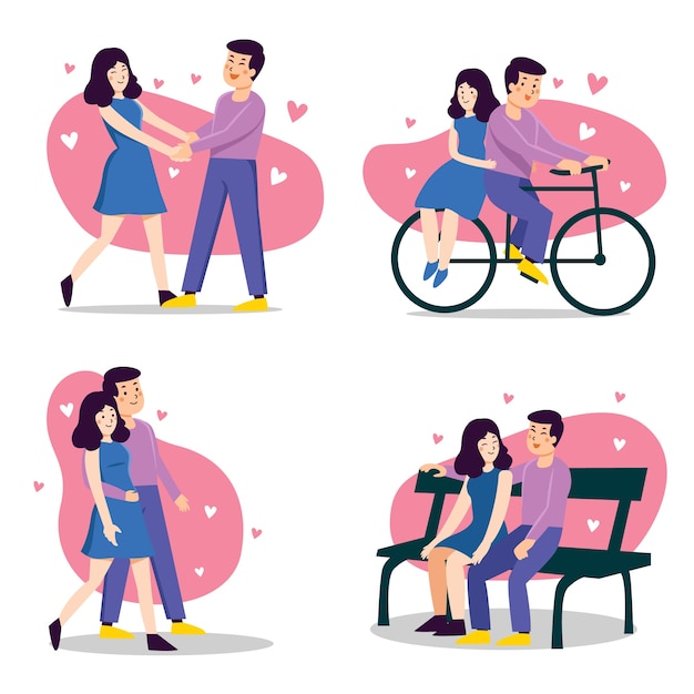 Free vector happy valentines day couple concept