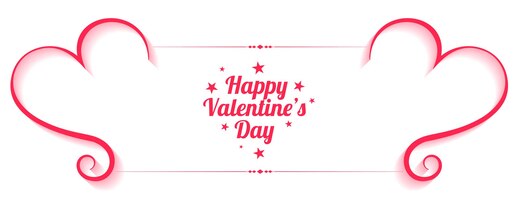 Happy valentines day decorative banner lovey