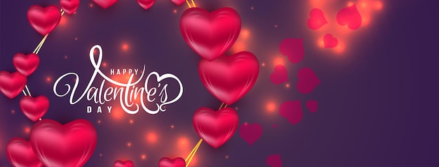 幸せなバレンタインデーの装飾的なスタイリッシュな愛のバナーデザインベクトル