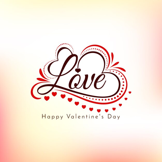 Счастливый день Святого Валентина декоративный текст дизайн праздник фон вектор