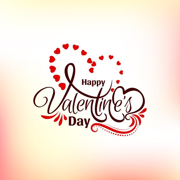 Счастливый день Святого Валентина декоративный текст дизайн мягкий красочный фон вектор