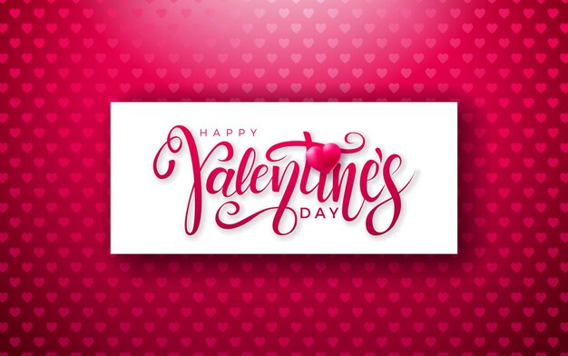 Free Vector  Happy valentines day lovely ribbon heart greeting card  background