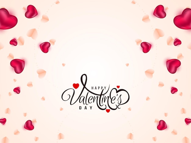 Free vector happy valentines day elegant background with hearts design