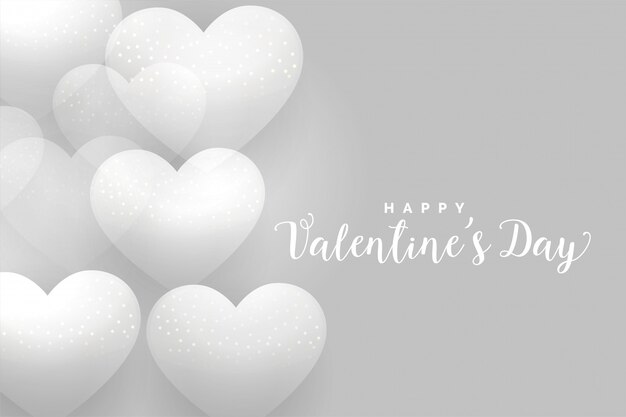 Happy valentines day gray soft hearts background