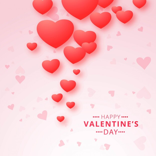 Happy Valentines day greeting card with hearts