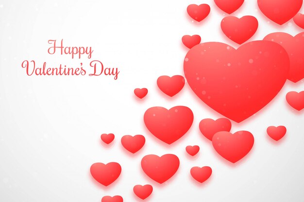 Happy Valentines day greeting card with hearts