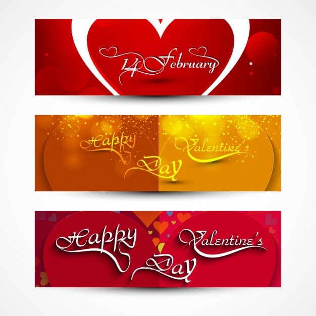 Happy valentines day header set