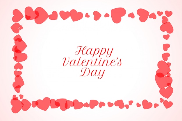 Free vector happy valentines day hearts frame greeting card