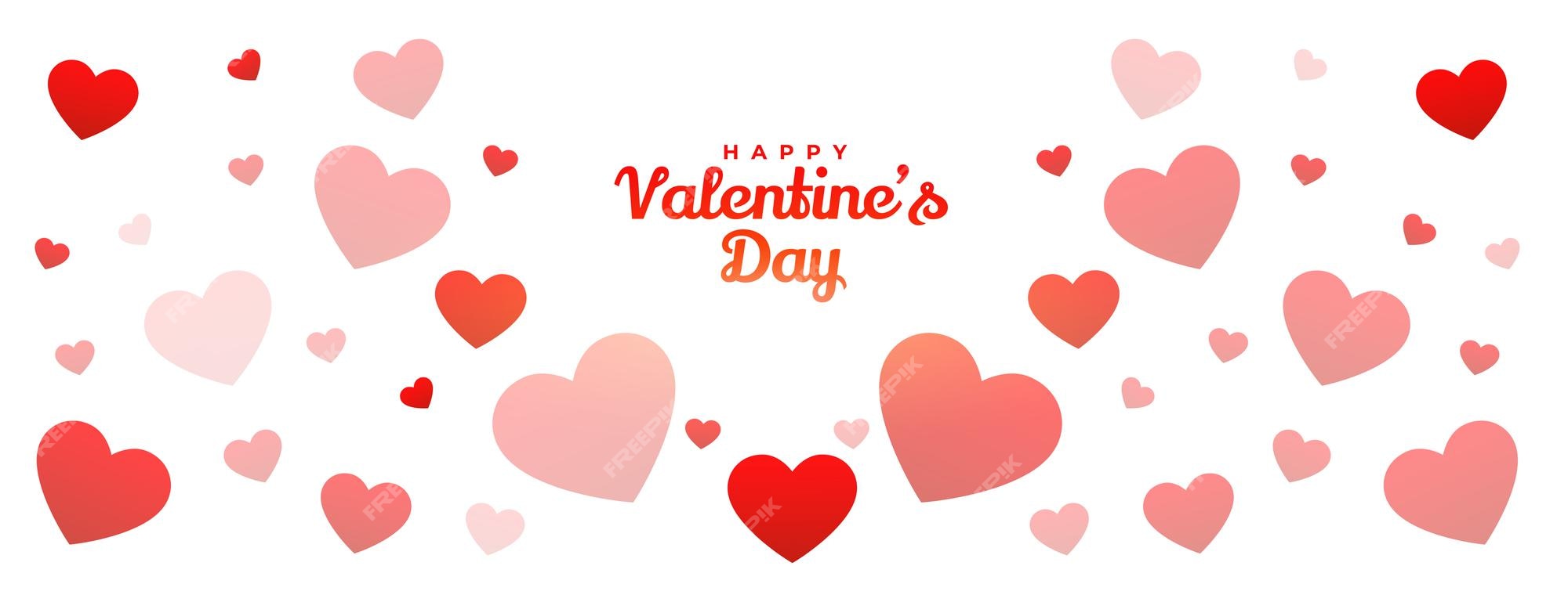 Free Vector | Happy valentines day hearts pattern banner design