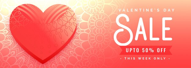 Happy valentines day holiday sale banner