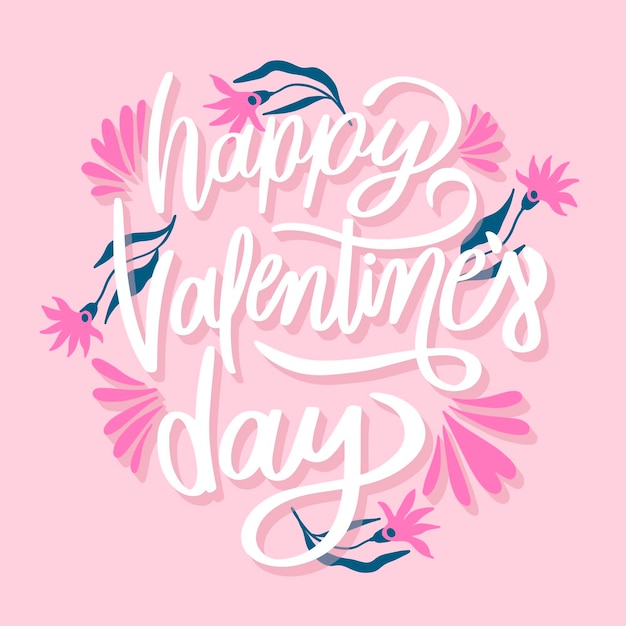 Free vector happy valentines day lettering