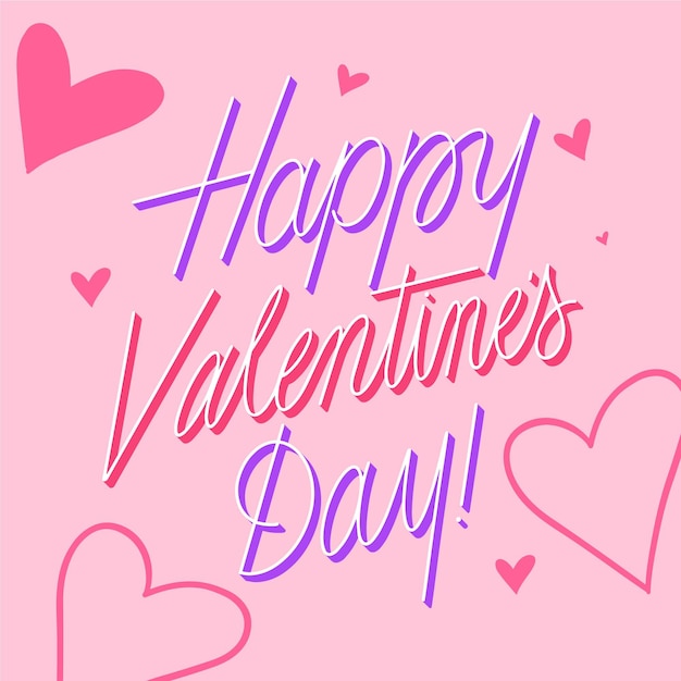 Happy valentines day lettering