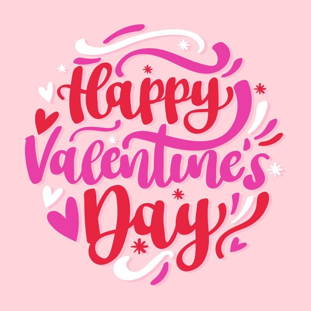 Happy valentines day lettering