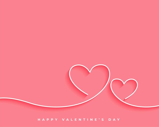 Happy valentines day line heart card design