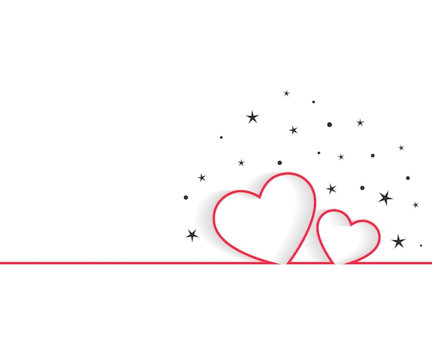 Free vector happy valentines day line hearts greeting design