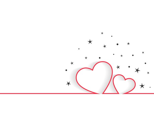 Happy valentines day line hearts greeting design