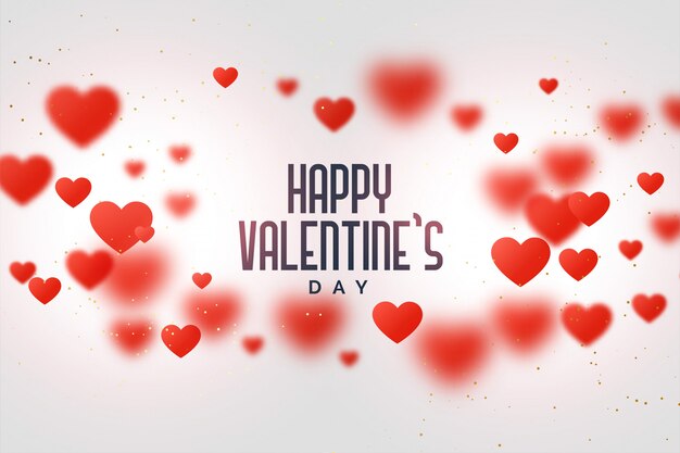 Happy valentines day love background with floating hearts