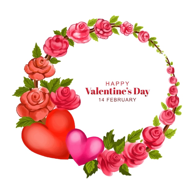 Free vector happy valentines day lovely heart greeting card background