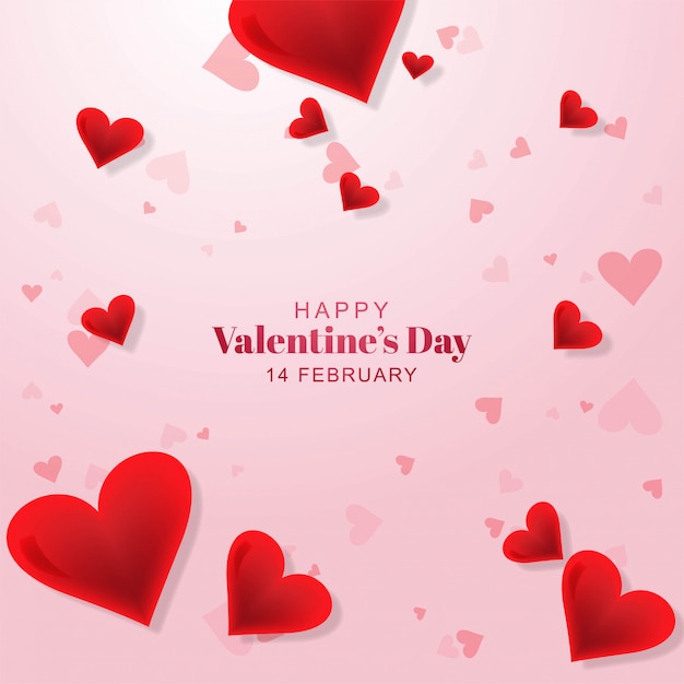 Шаблон поздравительной открытки прекрасный день Святого Валентина