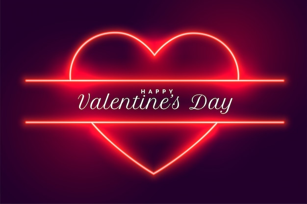 Happy valentines day neon hearts  design