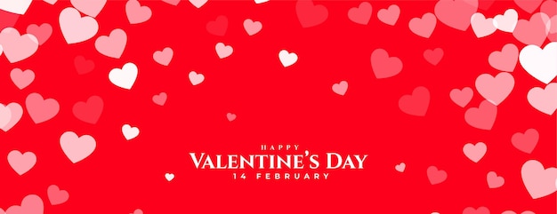 Free vector happy valentines day red banner with white hearts design