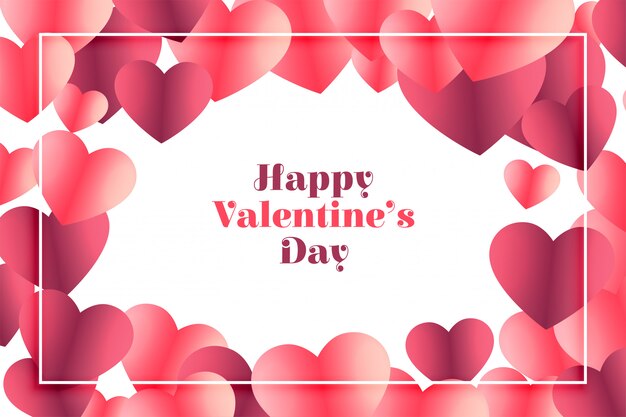 Happy valentines day shiny heart greeting card